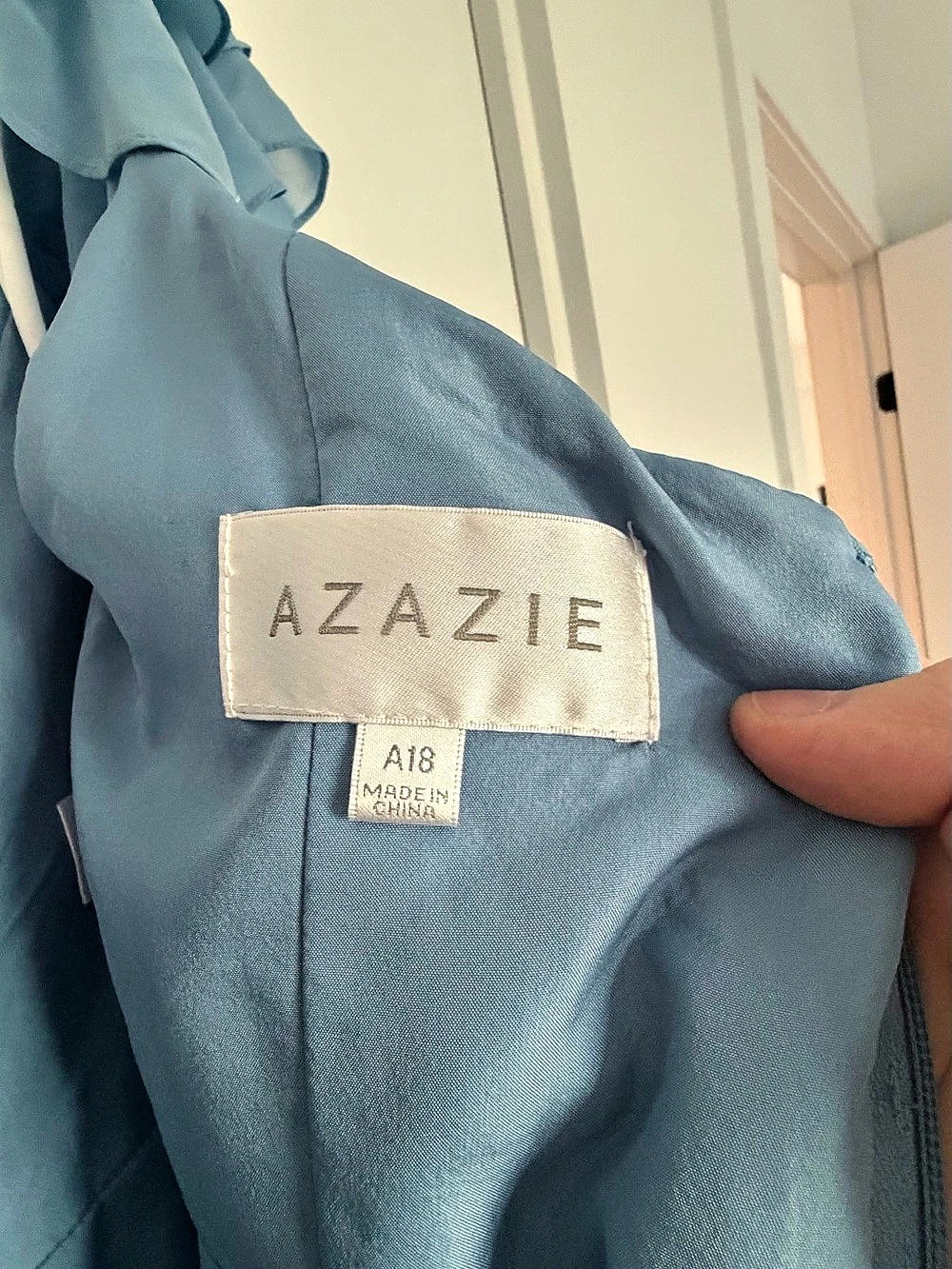 Azazie Anaya Dress in Steel Blue - Size A18 - Picture 5 of 5